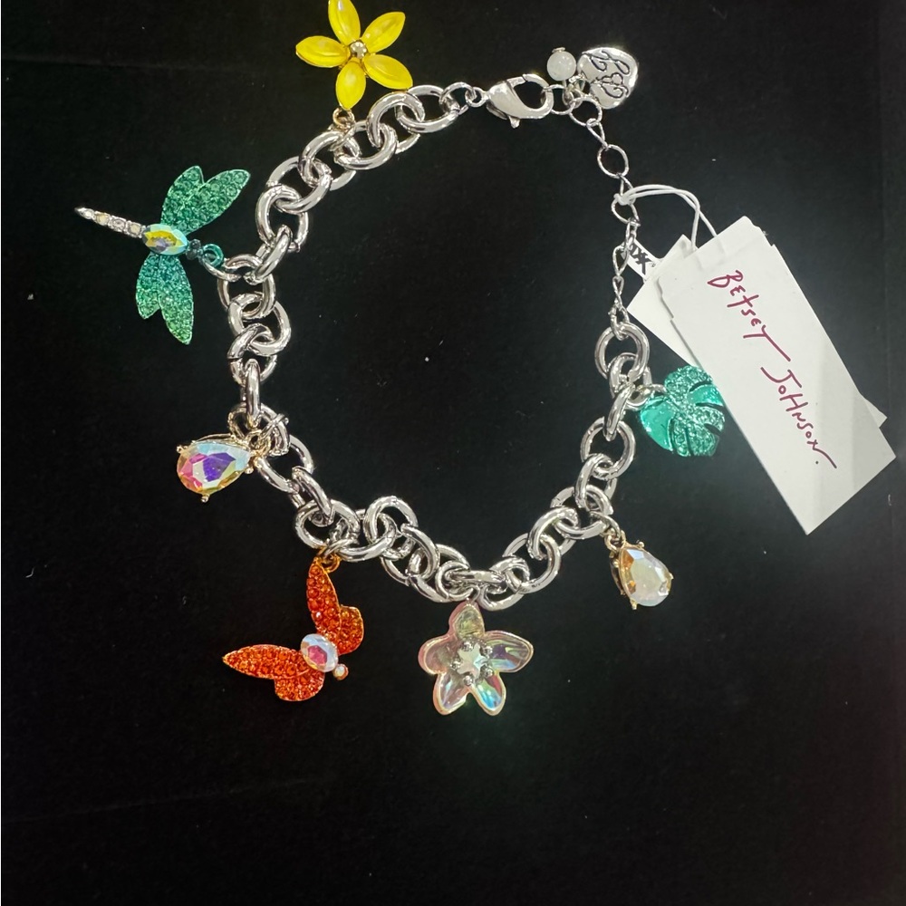 Betsey Johnson Silver Charm Bracelet